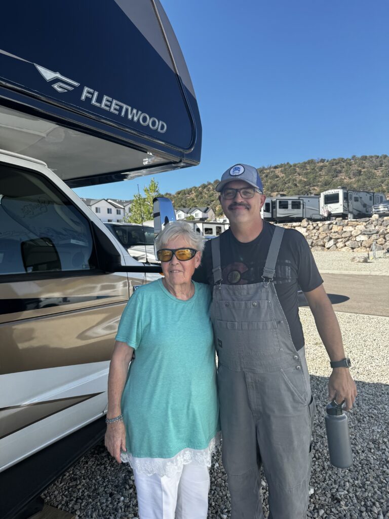 Brandon with a happy RV customer